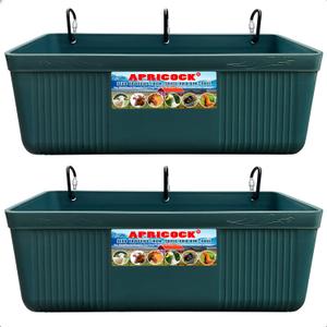 Large Feed Trough and Goat Feeder - 2 Pack Hanging Feeder with Clips, Waterer Bucket, Fence Feed Trough, Goat Supplies, 10 Quart (Cyan)