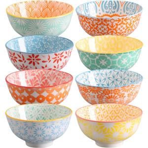 Ceramic Bowls, 10 Oz Small Bowl, Set of 8 Ice Cream Bowls, Dessert Bowl for Salsa, Rice, Sauce, Side Dishes, Snack, Condiment, 4.75 Inch-Microwave Dishwasher Safe