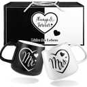 LIHAO Mr And Mrs Mugs Set of 2, Couple Coffee Mugs for Wedding, Engagement, Anniversary, Valentine's Day, His And Her Wedding, Marriage Gifts