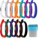 Riakrum 12 Pcs Trash Can Rubber Bands Garbage Can Bands Adjustable Large Garbage Bin Rubber Cord Fits 8 to 33 Gallon Multifunction for Kitchen Tables Picnic Party, 12 Colors