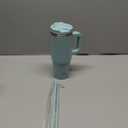 30 oz Tumbler with Handle and 2 Straws,2 in 1 Lid Insulated Water Bottle Stainless Steel Travel Coffee Mug,Blue Haze