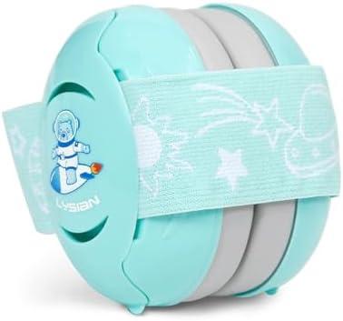 LYSIAN Aqua Baby Ear Muffs Noise Cancelling Headphone for Infants with Elastic Headband, Hearing Protection Kid Earmuffs for Sleep, Parade, Festival, Games,Travel, Fireworks