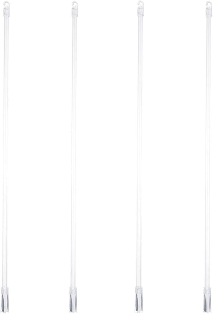 DOITOOL 17 Inch Clear Plastic Vertical Blind Wand with Hook and Grip Replacement Curtain Pull Rod Accessories for Window Blinds in Home and Office