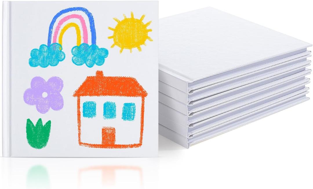 Mr. Pen- Hardcover Blank Books, 5"x5", 6 pcs, 40 Sheets, White Blank Books for Kids to Write Stories, Blank Notebooks for Kids, Mini Notebooks for Kids, Blank Journal for Kids Journal