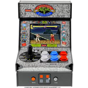 My Arcade Street Fighter 2 Champion Edition Micro Player-Fully Playable, Includes CO/VS Link for Multiplayer Action, 7.5 Inch Collectible, Full Color Display, Battery or Micro USB Powered