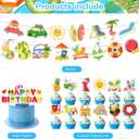 59 Pcs Pool Birthday Party Supplies, Summer Beach Pool Themed Party Decoration Pool Backdrop Balloons Cake Cupcake Topper for Swim Water Bash Luau Tropical Hawaii Themed Party Decor