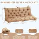 EverPine Outdoor Swing Cushion Replacement Patio Bench Cushion Waterproof Thick Seat Pad for Porch Swing Daybed Garden Sofa Furniture (Khaki)