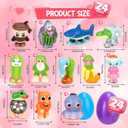 24 Pack Easter Egg Fillers with Squishy Toys, Easter Eggs Filled Squishy Toys, Easter Basket Stuffers, Classroom Prizes for Easter Egg Hunts, Party Favors, Kids (Green)
