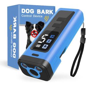 SAMULE 30 FT Ultrasonic Handheld Anti Barking Control Device for Dogs Puppy Training Tools with 5 Modes Indoor Outdoor