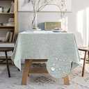 Waterproof Cotton Linen Tablecloths Rectangle Dining Table Cloth, Wipe Clean Indoor & Outdoor Table Cover for Buffet Party and Banquets, Wrinkle Resistant54"x70" Greyish Green
