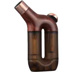 Single Jet Metal Torch Flame Butane Lighter, Torch Adjustable Gas Windproof Lighter, Great Indoor and Outdoor Men's Gift (Gas Not Included)(Brown)