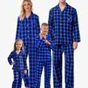 QZH.DUAO Matching Family Christmas Pajamas Set Long Sleeve Holiday Warm Sleepwear Couple Button Down Pjs Set, XS