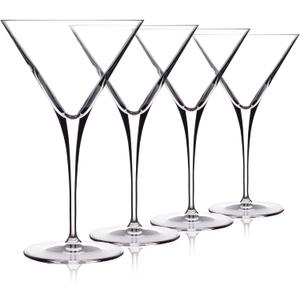 Luigi Bormioli Crescendo 10 Oz Martini Glasses, Set of 4, Crystal Cocktail Glasses, Dishwasher Safe Martini Glass, Made in Italy