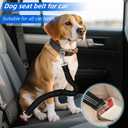 2 x Dog Seat Belt for Car - Adjustable Dog Car Safety Harness, Elastic Cushioning Seatbelt Leash, Reinforced Metal Buckle Anti-Tangle Design, for Small and Medium Pets (Black)
