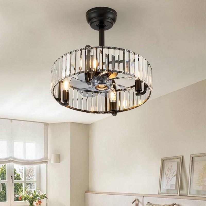 CGE-1231 Modern Caged Ceiling Fan with Lights Industrial Flush Mount Crystal Ceiling Fans for Kitchen Bedroom Dining Room CGE-1231 Modern Caged Ceiling Fan with Lights Industrial Flush Mount Crystal Ceiling Fans for Kitchen Bedroom Dining Room