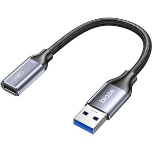 USB C Female to USB Male Adapter, USB A to USB C Cable Adapter with 10Gbps Data Transfer and Charging for Laptop, PC, Flash Disk, Quest Link, Charger