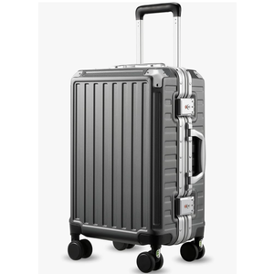 LUGGEX Carry On Luggage with Spinner Wheels, 20 Inch Aluminum Frame Zipperless Polycarbonate Hard Shell Suitcase, Charcoal Metallic LUGGEX Carry On Luggage with Spinner Wheels, 20 Inch Aluminum Frame Zipperless Polycarbonate Hard Shell Suitcase, Charcoal Metallic