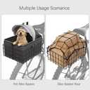 YEEGO DIRECT Dog Bike Basket for Rear Rack, 2-in-1 Pet Carrier & Cargo Basket, Detachable Dog Carrier for Bicycle with Safety Leash, Fits Small Medium Dogs Cats up to 20 LBS, Basket Patented Design