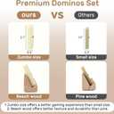Jumbo Dominos Set for Adults with 4 Wooden Racks/Trays, Double 6 Dominoes Travel Set with Portable Case Double Six Dominoes Set with 4 Tiles Holders, 28 Tiles Dominos Set for Family Board Games