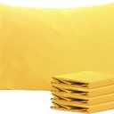 NTBAY Queen Pillowcase Set - 4 Pack Brushed Microfiber 20x30 Pillowcases - Soft, Wrinkle-Free, Fade-Resistant, Stain-Resistant, Yellow Pillowcases with Envelope Closure - 20x30 Inches, Yellow