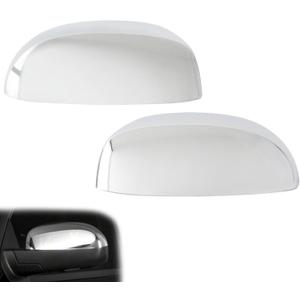 AUCERAMIC 25788157 Pair Chrome Mirror Half Covers Fit 2007-2014 for Chevy Chevrolet Silverado Avalanche Tahoe Suburban GMC Sierra Yukon 1500 2500HD 3500HD Cadillac Escalade ESV EXT Upper Mirror Caps