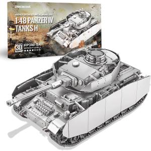 Piececool Metal 3D Puzzles for Adults, Germany Panzer IV Tanks Model Building Kits (1:48 Scale), DIY Assembling Arts and Crafts, Best Christmas Birthday Gifts