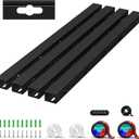 Cable Hider Raceway Kit, Magnetic Cable Management Under Desk with Upgraded Aesthetic Large Hole, Cord Organizer Kit for Hiding Computer, Gaming Desk, Network, Power Cord, TV - 4PCS 4x15.7in Black