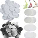 Happizza 200 Sets 58mm(2.25 in) Blank Pin Back Buttons Parts for Button Maker Machine 58mm, Round Badge Making Supplies, Includes Metal Cover, Plastic Button Back Cover, Clear Film&Blank Paper