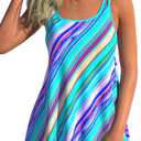 ROSEWE 2025 Tankini Swimsuits for Women, Two Piece Bathing Suits with Shorts, Modest Tank Top Swim Dress (Teal, M)