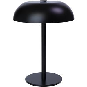 Portable LED Mushroom Table Lamp, Cordless Desk Night Light with 5200mAh Rechargeable Battery, Stepless Dimming Small Lamp with 3 Color and Brightness Control for Bedroom/Patio/Bar/Coffee shop (Black)