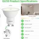 BUBO GU10 LED Bulb 6W Equivalent 50W, 4000K Cool White 650 Lumens, Non-Dimmable GU10 Bulb Replacement for Track Lighting, MR16 LED Bulb for Kitchen, Range Hood, Living Room, Bedroom, 6 Pack