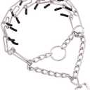 No Pull Prong Dog Collar,Adjustable Dog Pinch Training Chain Collar with Comfort Rubber Tips for Training Guidance Small Medium Large Dogs (M)