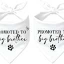 2 Pack Promoted to Big Brother Dog Bandana Baby Announcement Dogs Bandanas White Pregnancy Announcement Big Brother Bandana for Dog Pet Scarf Accessories for Pet Dog Lovers Gifts