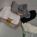 5 Pairs Pilates Yoga Socks with Grips for Women, Cute Cotton Ruffle Frilly Cuff Non Slip Grippy Athletic Crew Socks, M