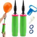 2pack Balloon Pump Hand Held Two-Way Dual Action Inflator for Balloons Handheld Air Pump Portable Manual Balloons Inflators for Party(COLOR:green)