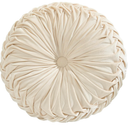 Round Throw Pillow 15.7inch - Soft Floor Cushion With Handmade Pleats for Couch, Sofa, Bed, Living Room - Velvet Decorative Pillow