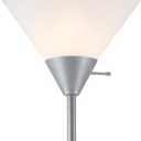 Globe Electric 677150 Elliott 72" Floor Lamp, Silver, White Plastic Shade, On/Off Rotary Switch on Shade, Standing, Living Room Decor, Bedroom, Tall, Corner Light