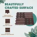 IDZO Interlocking Deck Tiles - 10PCS Waterproof Acacia Wood Patio Tiles, Flooring Tiles for Both Indoor and Outdoor - Decking Checker Pattern, 12 x 12 x 0.9 Inches, Dark Brown, 12 Slats, Checkered Pattern