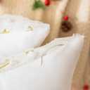 AQOTHES Christmas Tree Decorative White Throw Pillow Covers 18x18 Set of 2, Faux Fur Farmhouse Throw Pillows Cushion Cases for Xmas Winter Holiday Home Decor