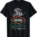 What Happens in Vegas Stays in Vegas Gambling Casino T-Shirt, Size S