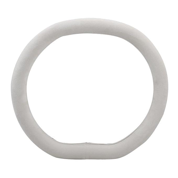 Wheel Cover Flax Microfiber Steering Wheel Covers for Women Fit 15 inch Car Cute Bow Tie Anti-Slip Breathable Absorbing Sweat Cover (White)