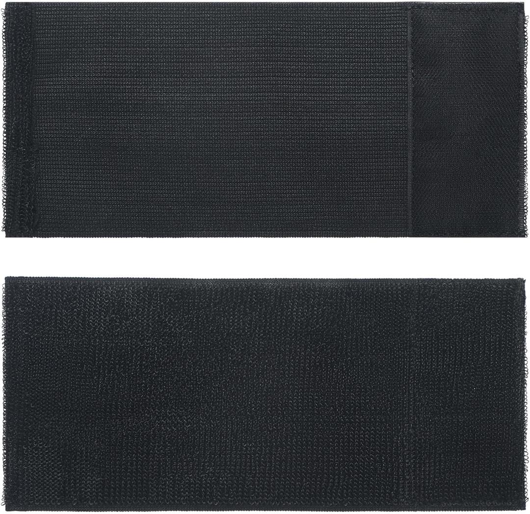 Geiserailie 2 Pcs Extender Strap Reusable 2 x 8 Inch Ice Belt Extender Strap Multipurpose Elastic Hook and Loop Extension for Ice Pack Black Back Knee Ankle Braces, Vests, Wraps, and Belts