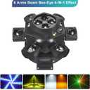 Moving Head DJ Lights, Olaalite 150W LED Stage Light 4-in-1 RGBW with 6 Arms Beam, Bee-Eyes Effect, Red Green Starry, White & Amber Strobe, Perfect DJ Stage Lighting for Party Disco Club Wedding Bar