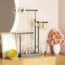 SRIWATANA Jewelry Organizer Display Extra Tall Necklace Holder 3 Tier Jewelry Tree Stand, Gift Idea (Weathered Grey & Black)