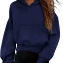 PRETTYGARDEN Women's 2026 Fall Hooded Sweatshirts Long Sleeve Half Zip Cropped Hoodies Pullover Winter Fashion Clothes (Medium)