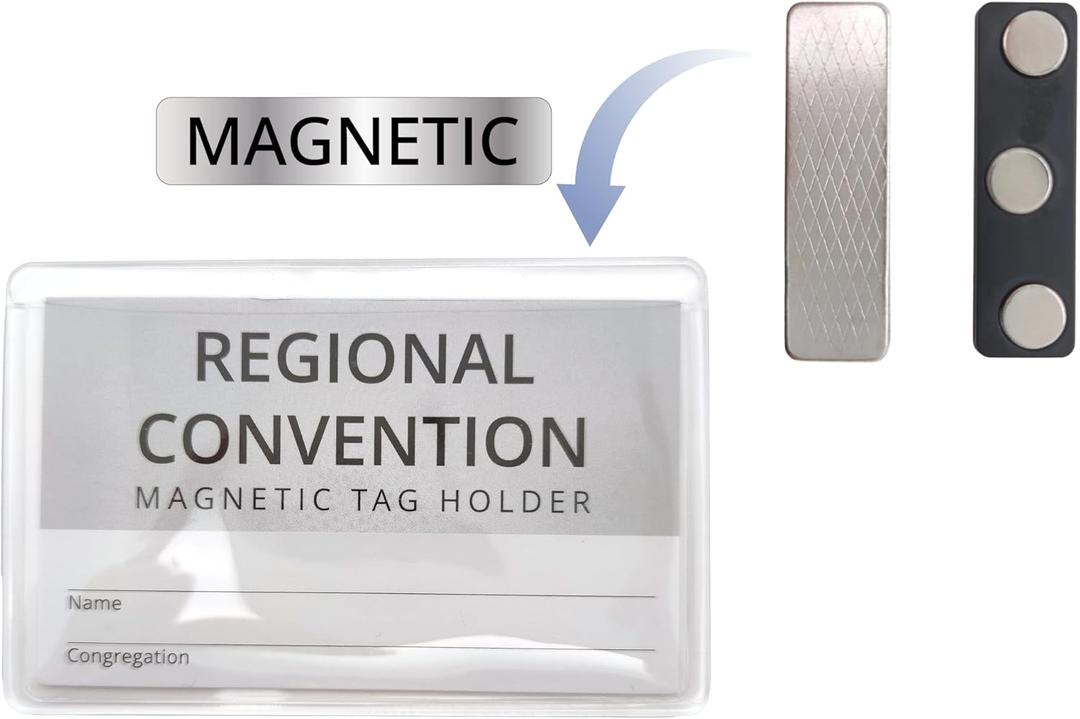 JW Magnetic Badge Holder - Pack of 2 - for Jehovah's Witnesses Convention