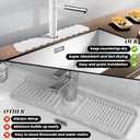 23.6'' Long Size Diatomite Faucet Mat Fast Drying Stone Sink Tray Splash Proof Bathroom Counter Faucet Super Water Absorption