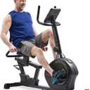 Sunny Health & Fitness Smart Recumbent Bike w/Wide Cushioned Seat & Back, Indoor Cycling Machine for Adult/Seniors Home Exercise, Free SunnyFit App Connection