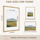 Fun Memories 16x20 Picture Frame for Wall, Solid Oak Wood Poster Frames, 16x20 Modern Frame Matted to 11x14, 16 by 20 Natural Wood Frame for Wall Art Photo, Set of 1, 16x20 in - 1P