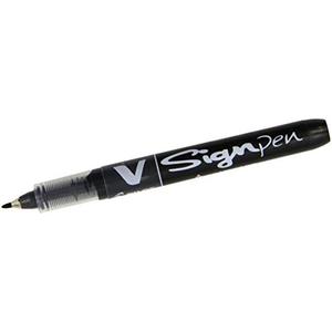 Pilot Roller-ball V Sign Pen Liquid Ink 2.0 mm Tip - Black, Box of 12